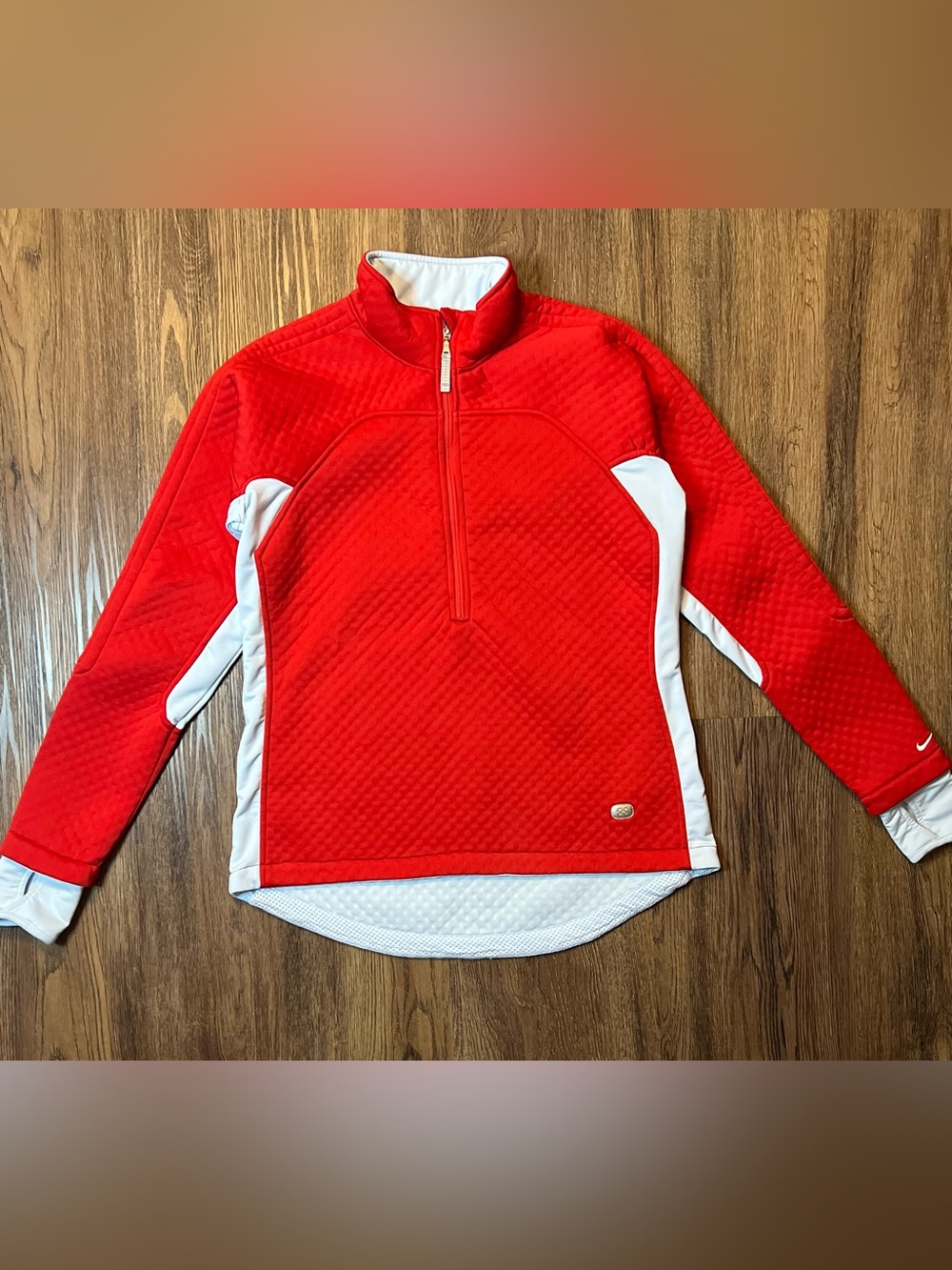 Nike Sphere Thermal 1/4 Zip Red and White Jacket Size 12/14